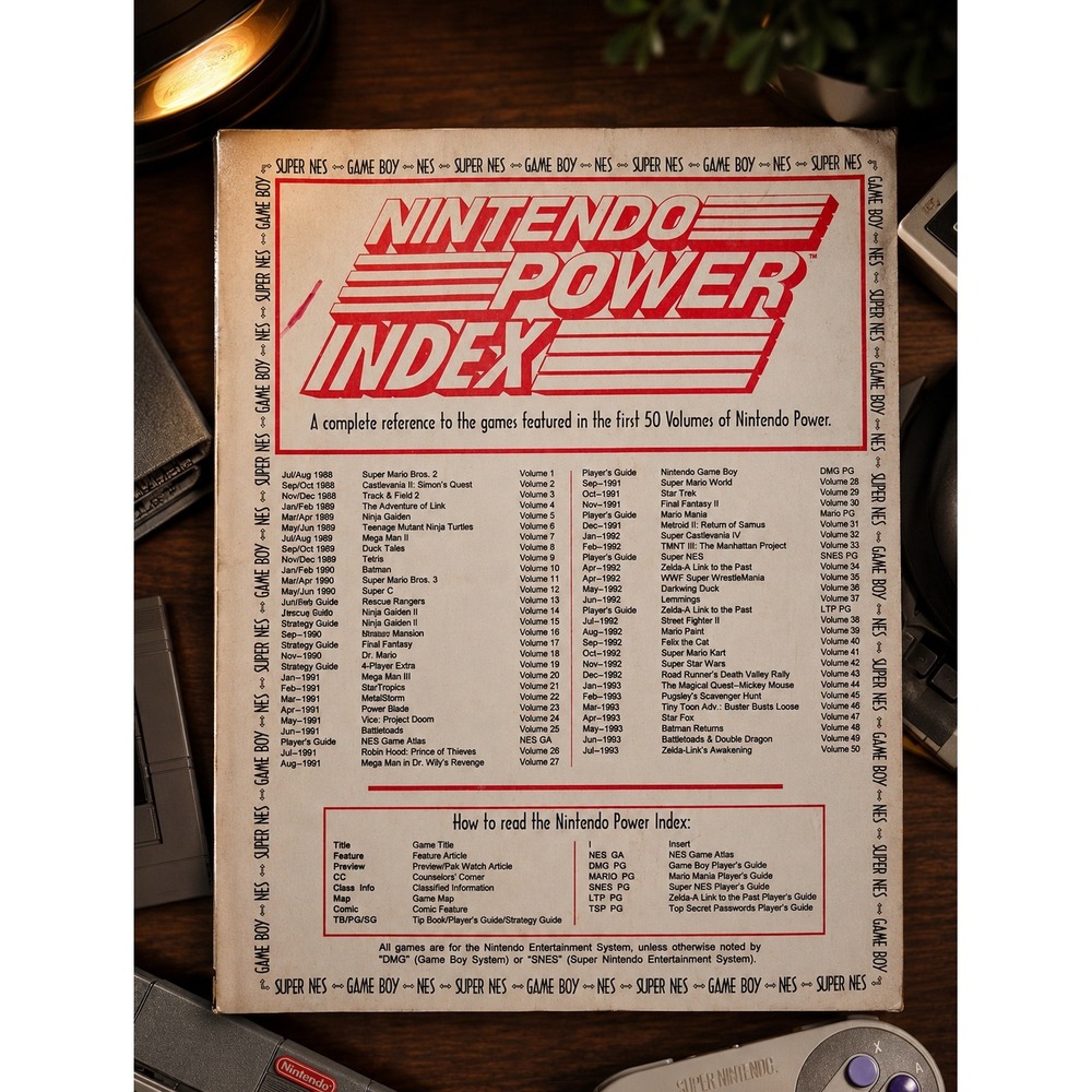 Vintage Nintendo Power Index First 50 Volumes‎ Reference Guide NES SNES Game Boy